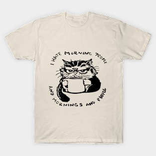 coffee cat hates morning people T-Shirt